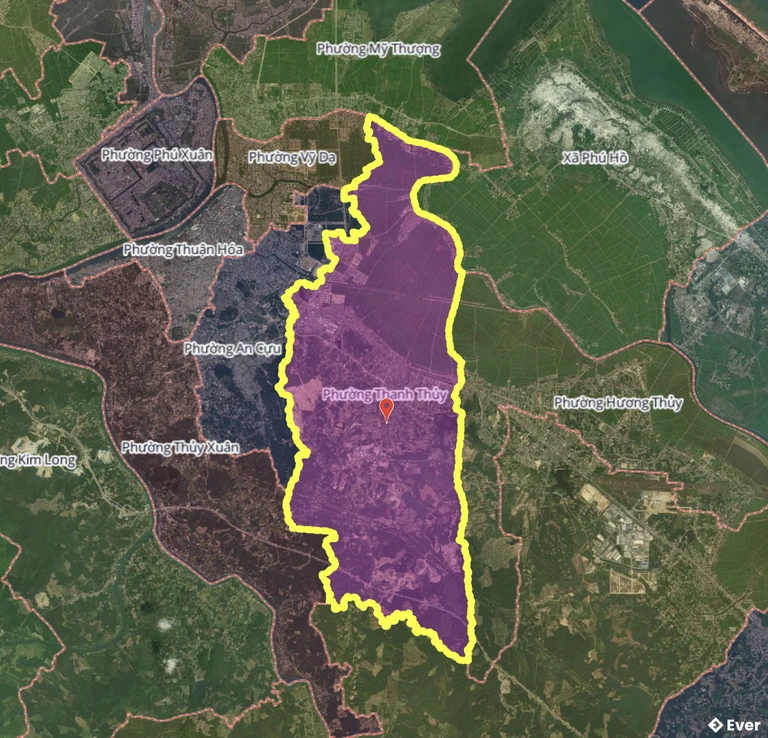 Bản đồ phường Thanh Thủy, Huế sau sáp nhập