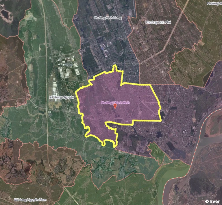 Bản đồ phường Thành Vinh, Nghệ An sau sáp nhập