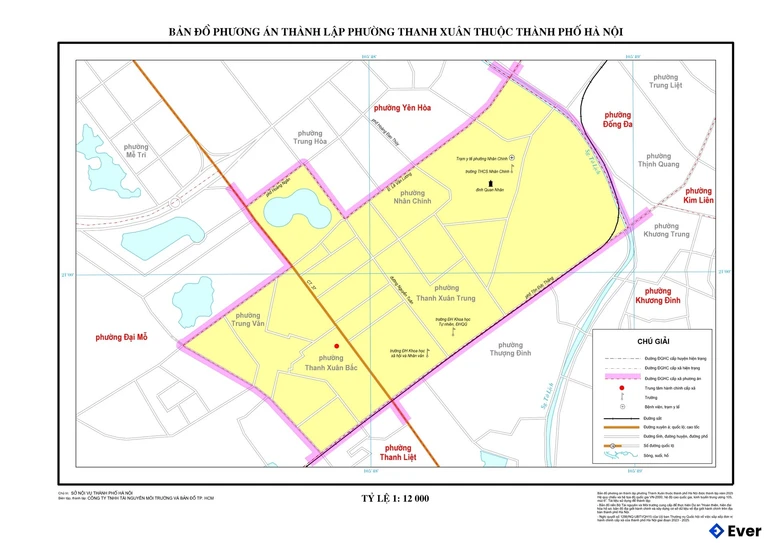 Bản đồ phường Thanh Xuân sau sáp nhập