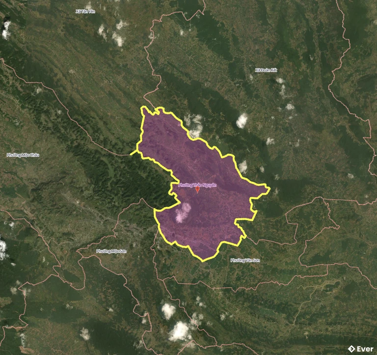 Bản đồ phường Thảo Nguyên, Sơn La sau sáp nhập