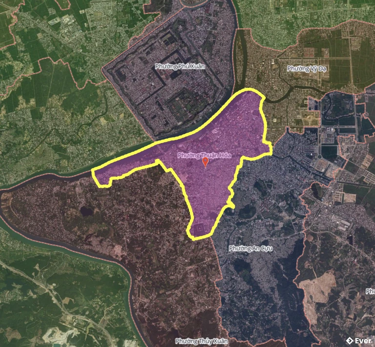 Bản đồ phường Thuận Hóa, Huế sau sáp nhập