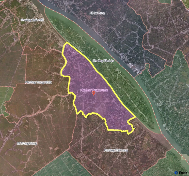 Bản đồ phường Thuận Hưng, Cần Thơ sau sáp nhập