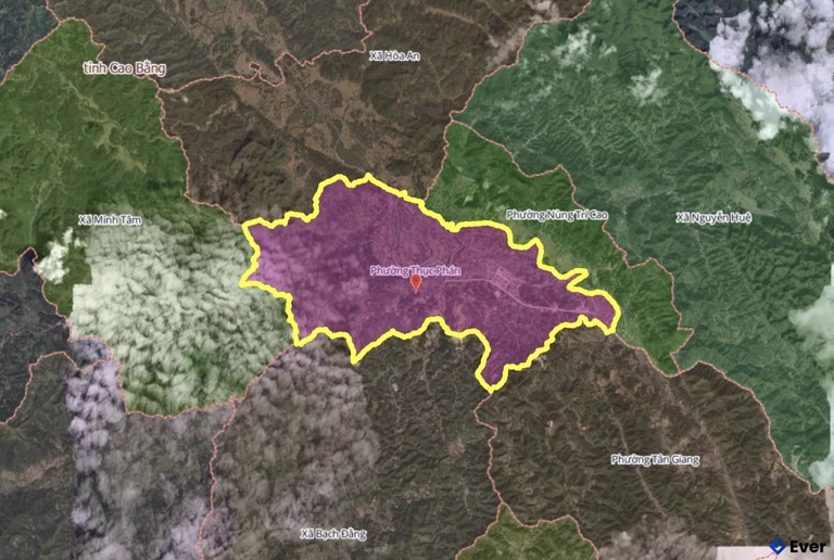 Bản đồ phường Thục Phán, Cao Bằng sau sáp nhập