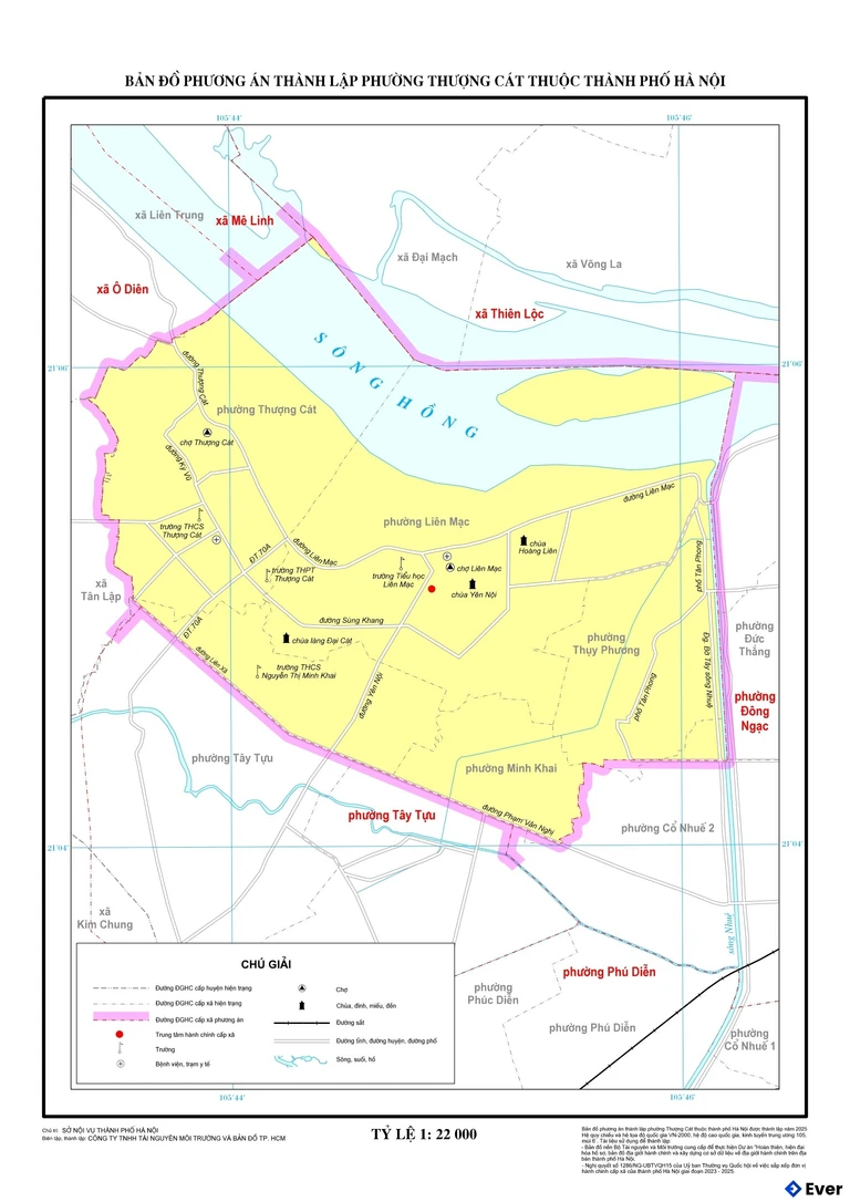 Bản đồ phường Thượng Cát, Hà Nội sau sáp nhập