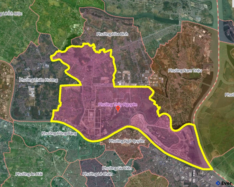 Bản đồ phường Thủy Nguyên, Hải Phòng sau sáp nhập