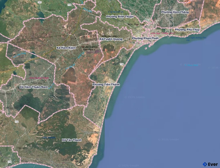 Bản đồ phường Tiến Thành sau sáp nhập