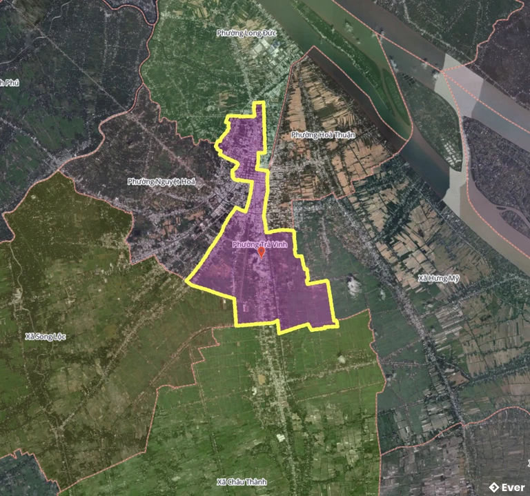 Bản đồ phường Trà Vinh, Vĩnh Long sau sáp nhập