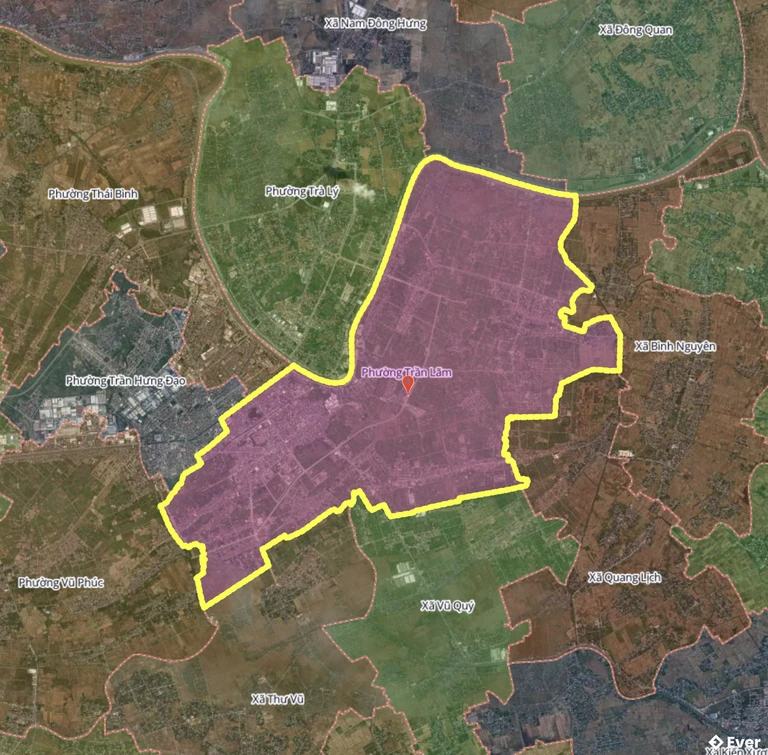 Bản đồ phường Trần Lãm, Hưng Yên sau sáp nhập