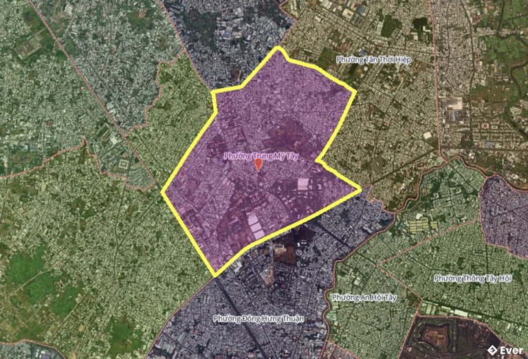 Bản đồ phường Trung Mỹ Tây, thành phố Hồ Chí Minh sau sáp nhập