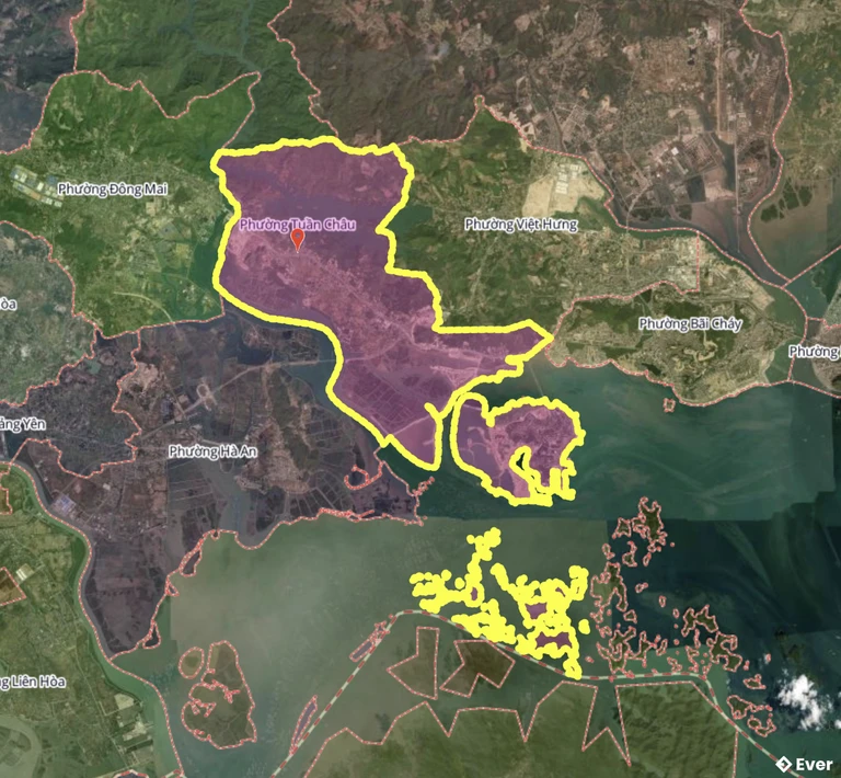 Bản đồ phường Tuần Châu, Quảng Ninh sau sáp nhập