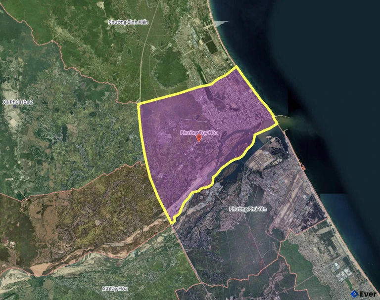 Bản đồ phường Tuy Hòa, Đắk Lắk sau sáp nhập