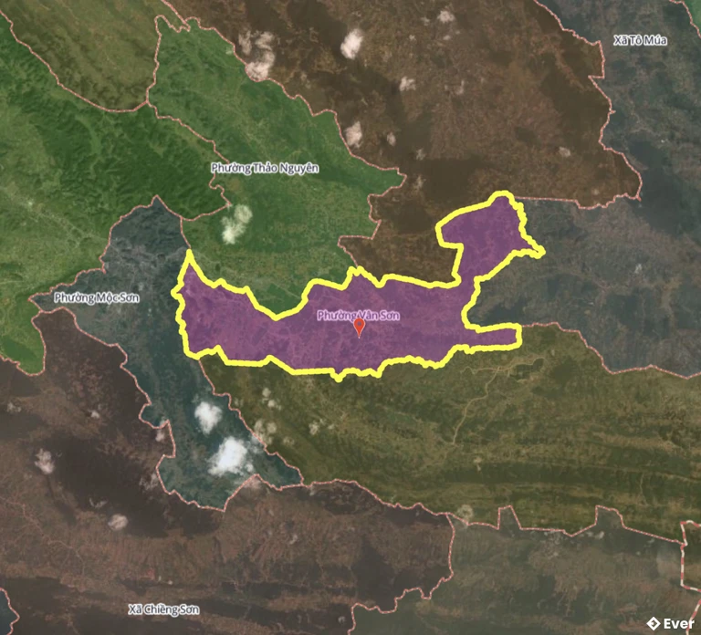 Bản đồ phường Vân Sơn, Sơn La sau sáp nhập