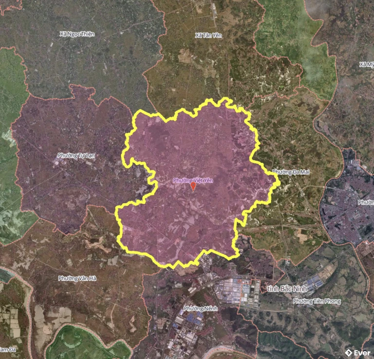 Bản đồ phường Việt Yên, Bắc Ninh sau sáp nhập