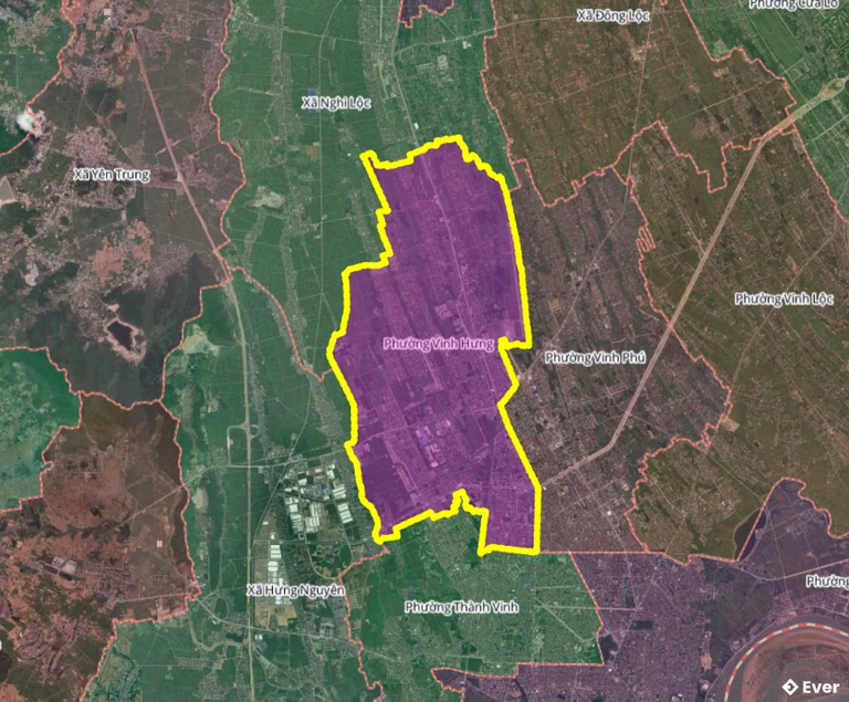 Bản đồ phường Vinh Hưng, Nghệ An sau sáp nhập