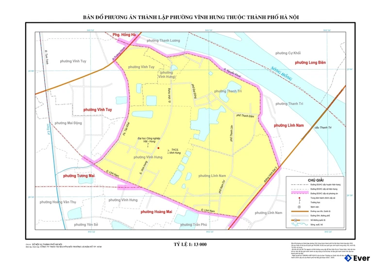 Bản đồ phường Vĩnh Hưng sau sáp nhập