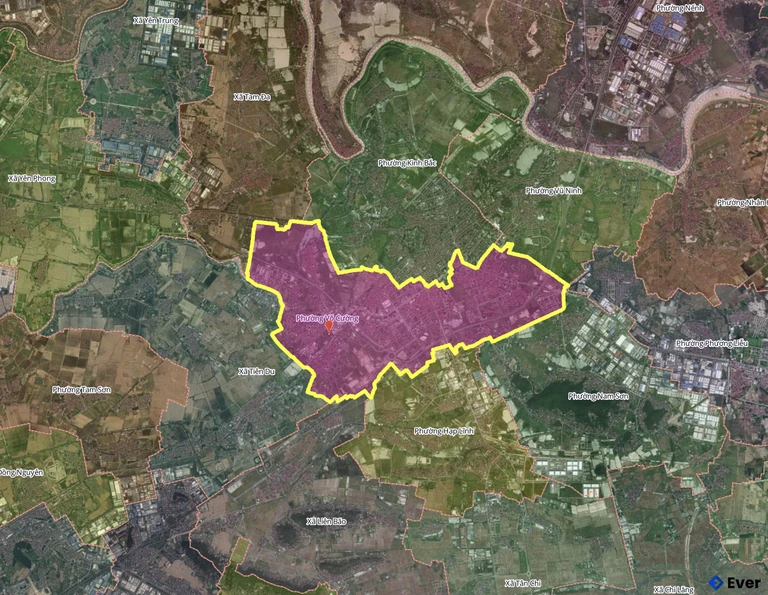 Bản đồ phường Võ Cường, Bắc Ninh sau sáp nhập