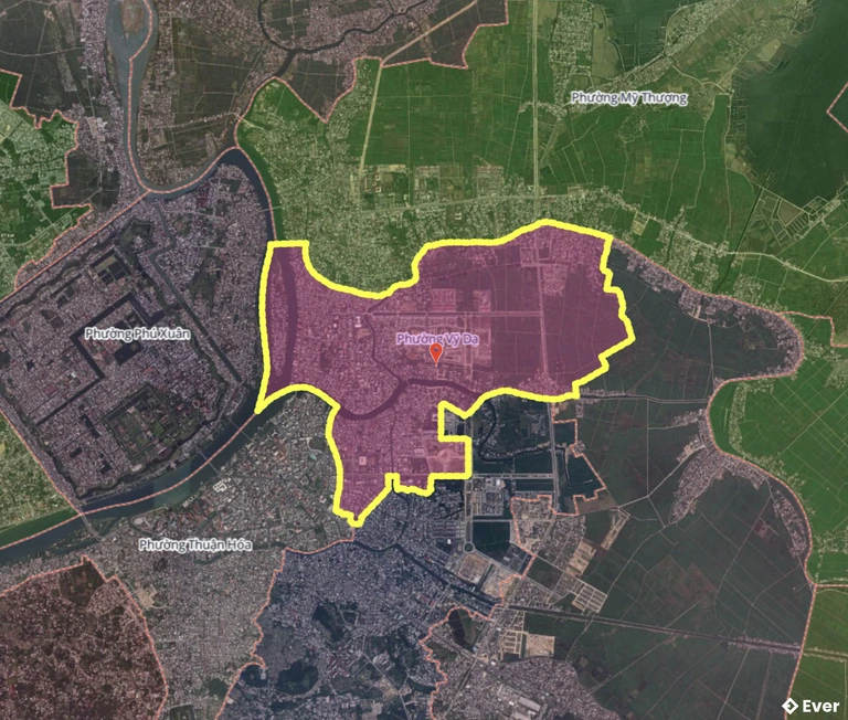 Bản đồ phường Vỹ Dạ, Huế sau sáp nhập