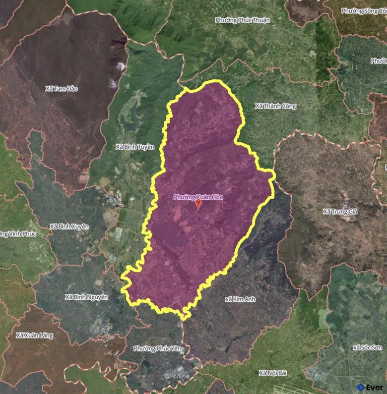 Bản đồ phường Xuân Hòa, Phú Thọ sau sáp nhập