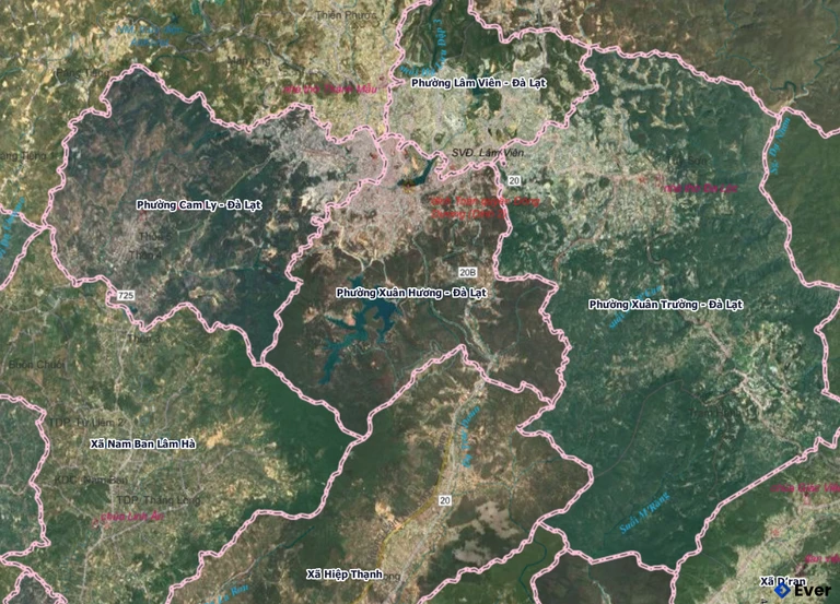 Bản đồ phường Xuân Hương - Đà Lạt sau sáp nhập