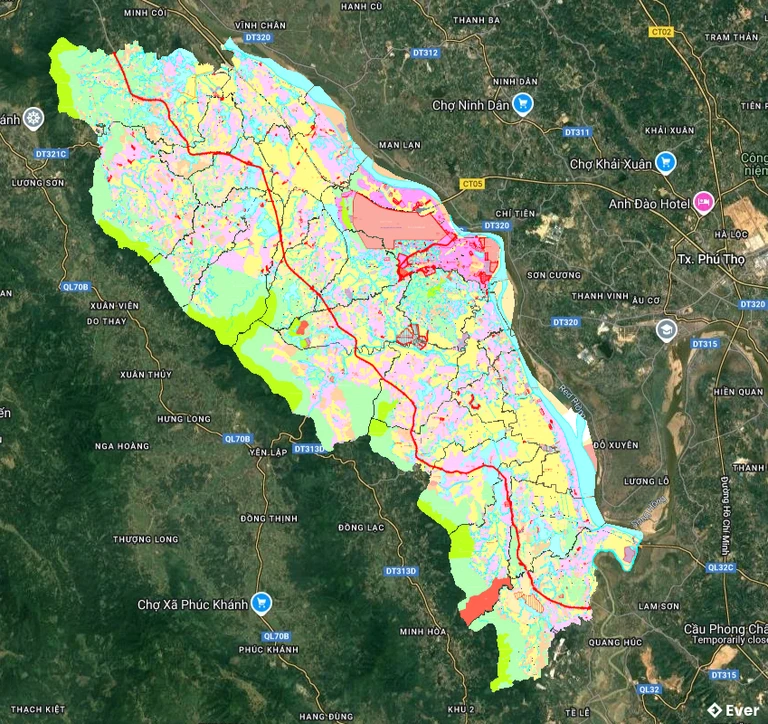 Bản đồ quy hoạch Huyện Cẩm Khê