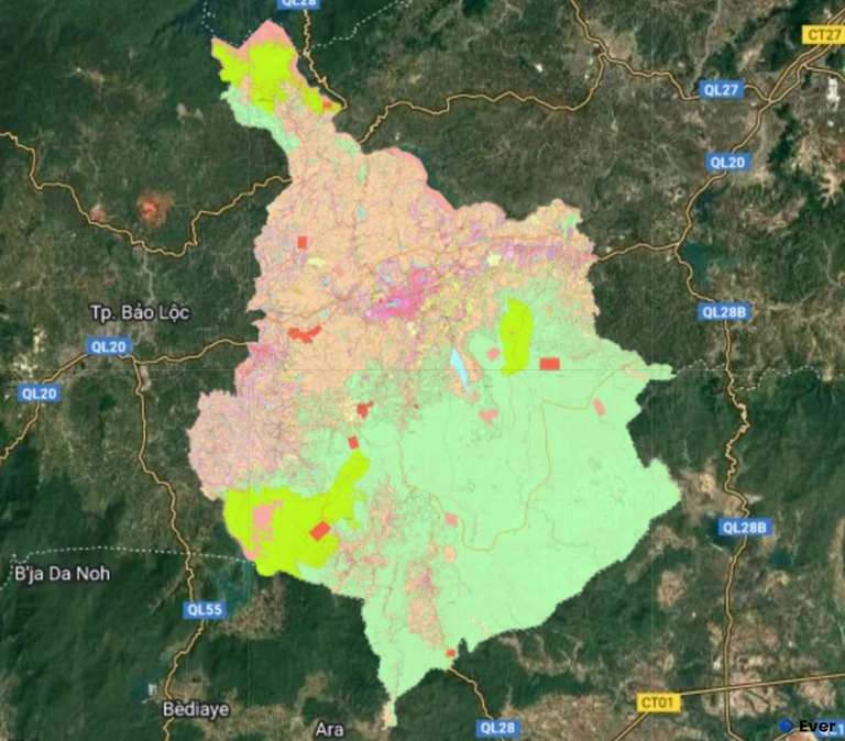 Bản đồ quy hoạch Huyện Di Linh