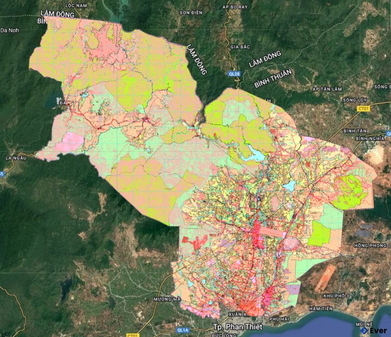 Bản đồ quy hoạch huyện Hàm Thuận Bắc