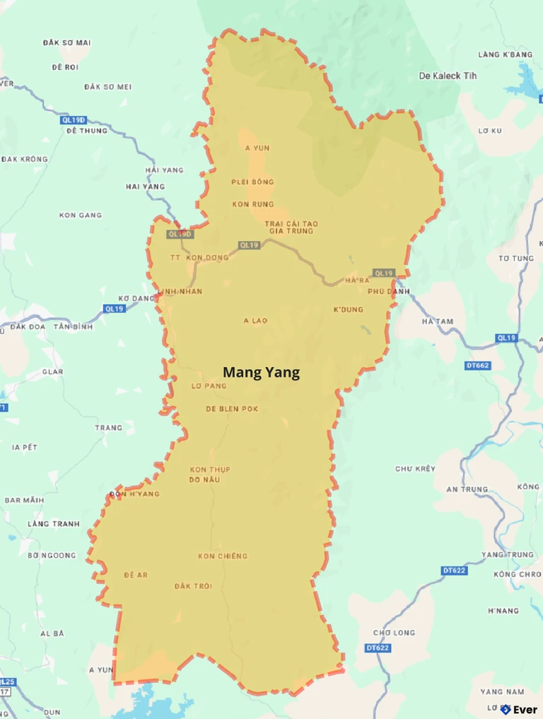 Bản đồ quy hoạch huyện Mang Yang