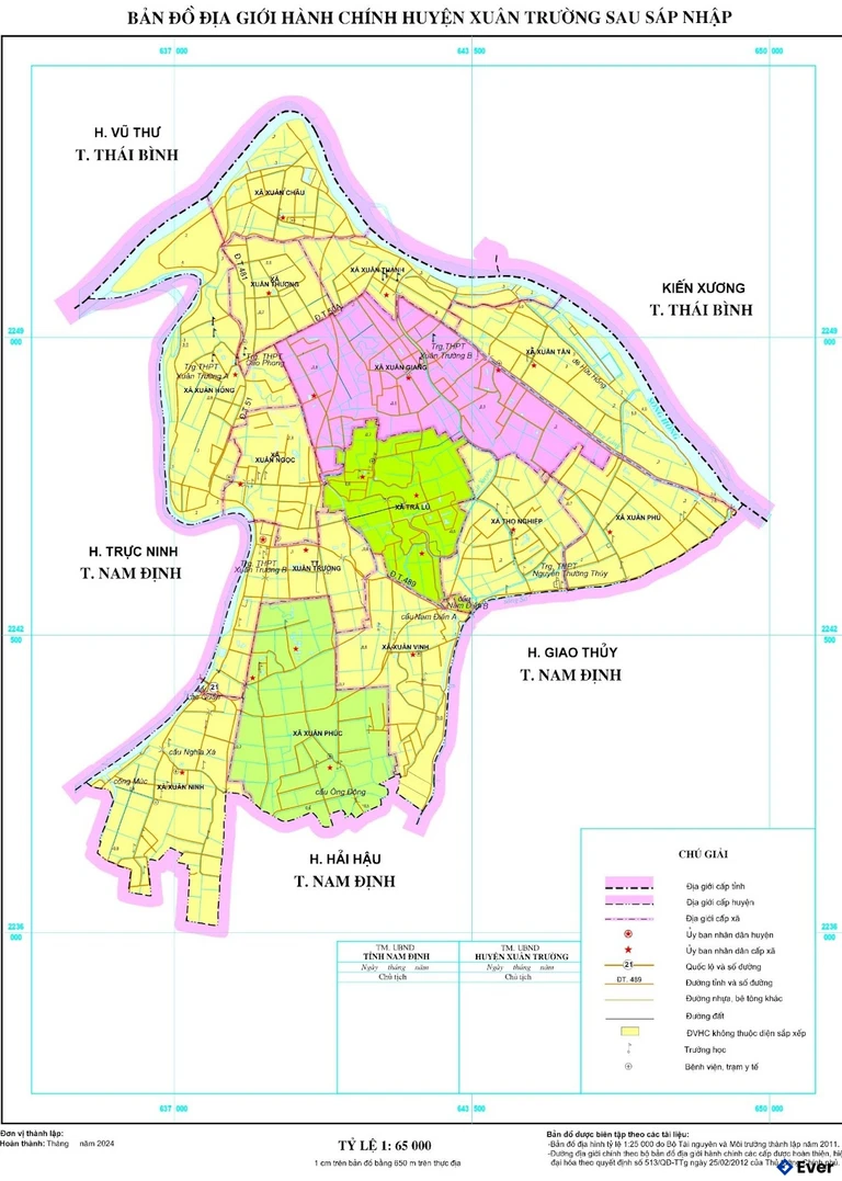 Bản đồ quy hoạch Huyện Xuân Trường