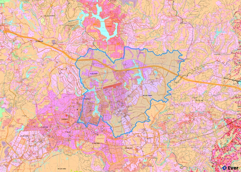 Bản đồ quy hoạch phường 1 Bảo Lộc