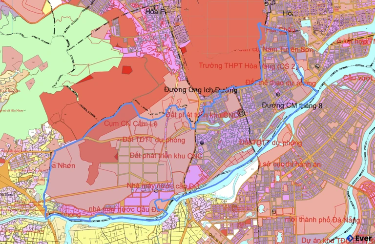 Bản đồ quy hoạch phường Cẩm Lệ sau sáp nhập