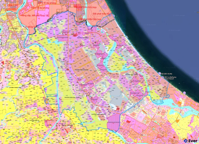Bản đồ quy hoạch phường Điện Bàn Đông sau sáp nhập