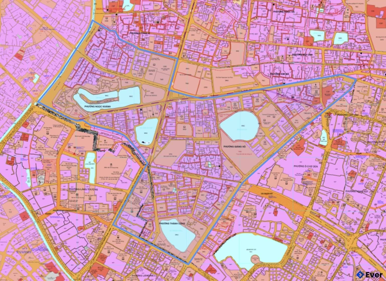 Bản đồ quy hoạch phường Giảng Võ