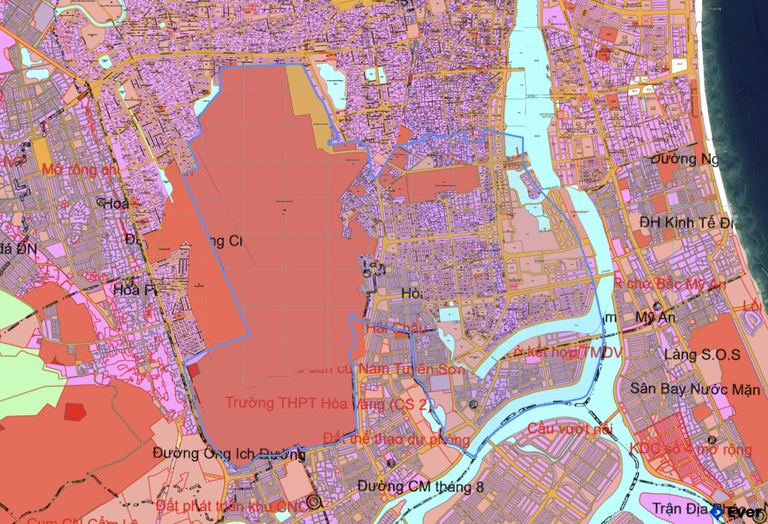 Bản đồ quy hoạch phường Hòa Cường sau sáp nhập