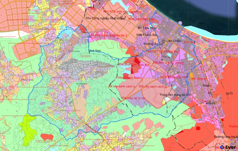 Bản đồ quy hoạch phường Hòa Khánh sau sáp nhập