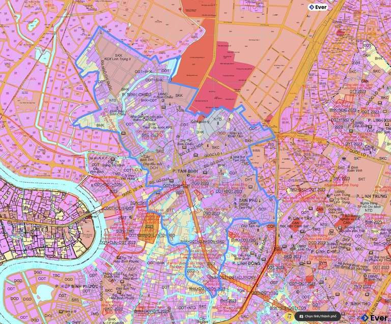 Bản đồ quy hoạch phường Tam Bình