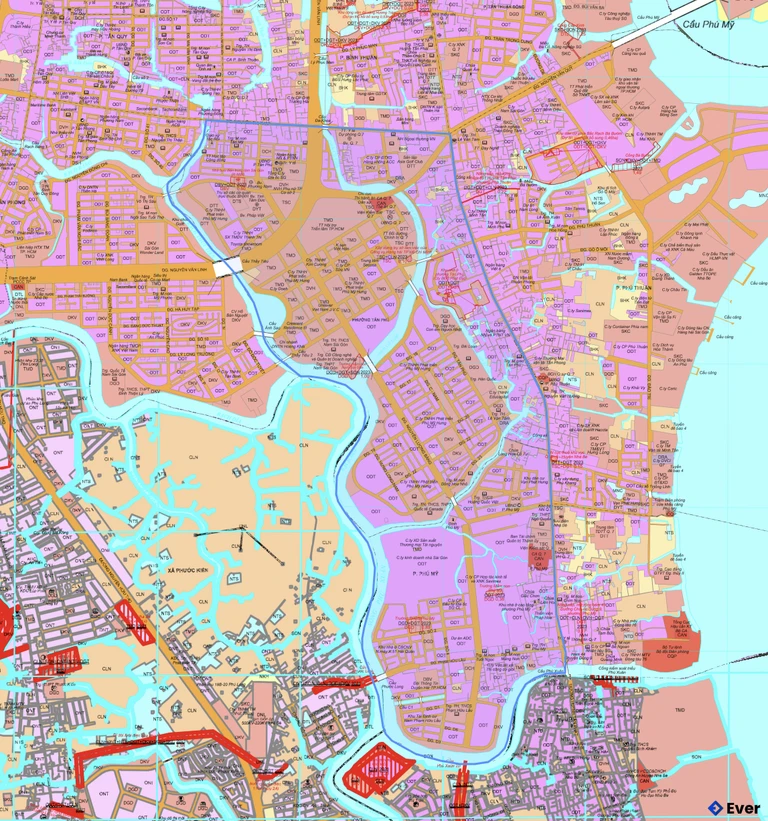 Bản đồ quy hoạch phường Tân Mỹ