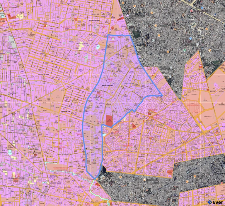 Bản đồ quy hoạch phường Tân Phú