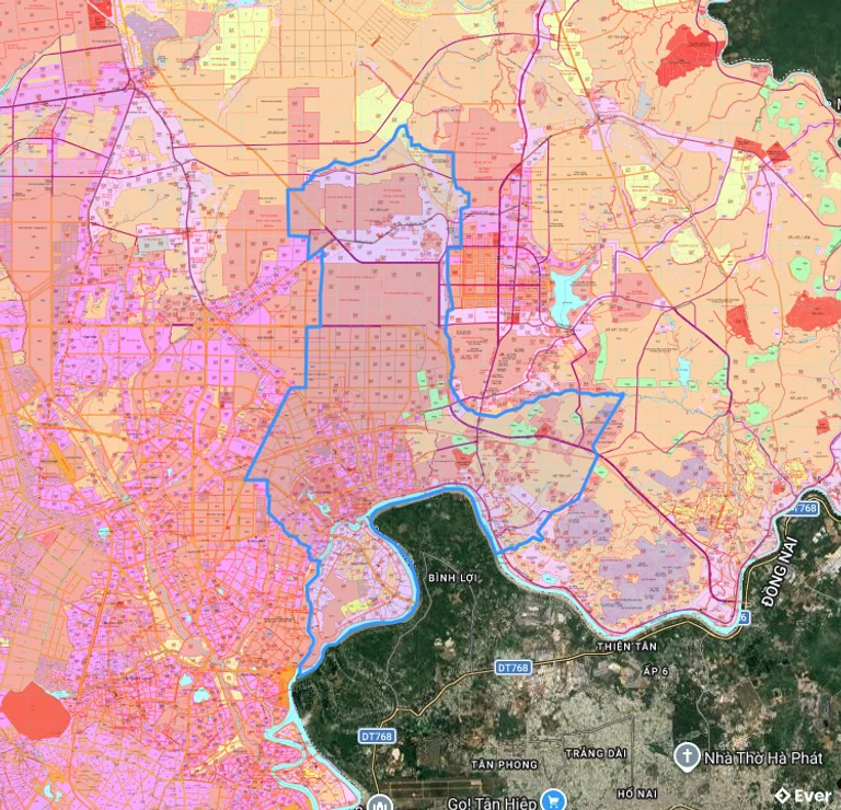 Bản đồ quy hoạch phường Tân Uyên
