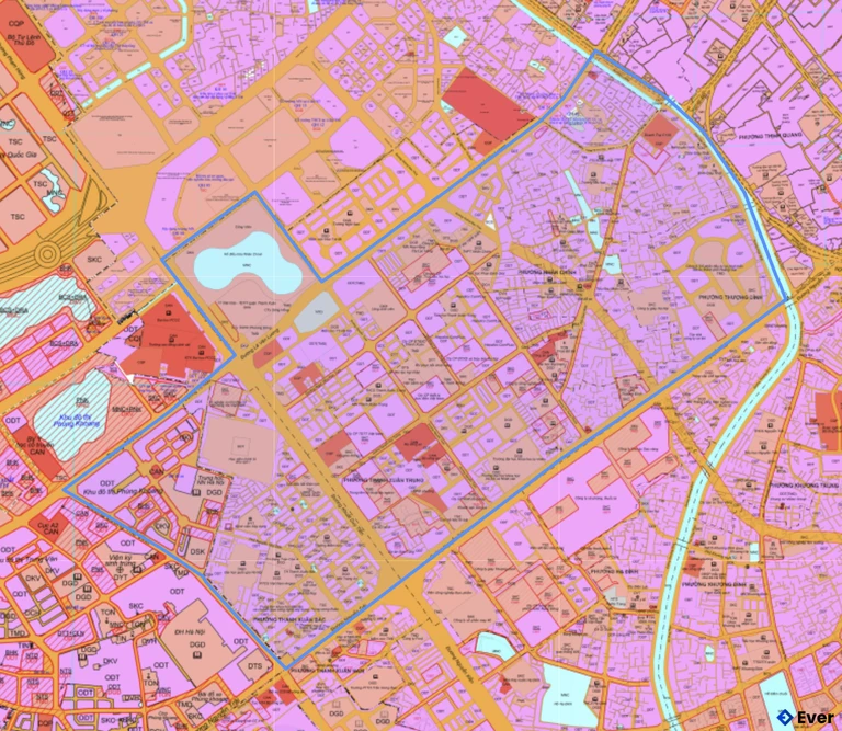 Bản đồ quy hoạch phường Thanh Xuân