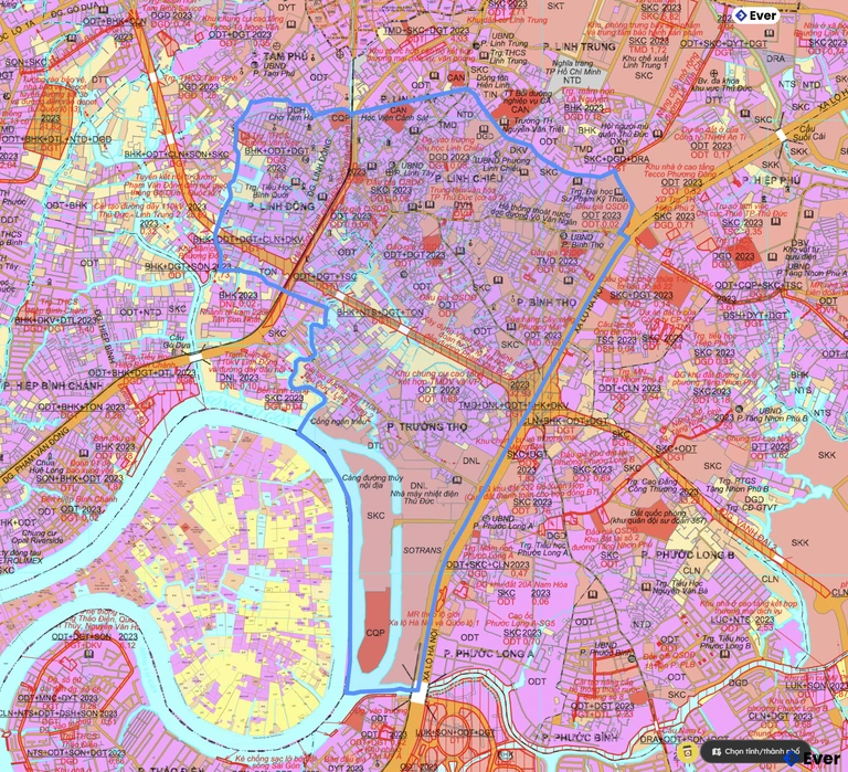 Bản đồ quy hoạch phường Thủ Đức