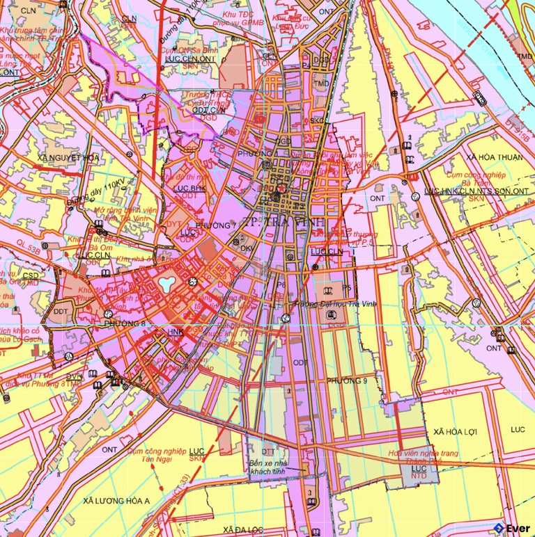 Bản đồ quy hoạch phường Trà Vinh