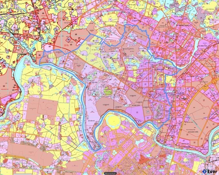 Bản đồ quy hoạch phường Vân Hà