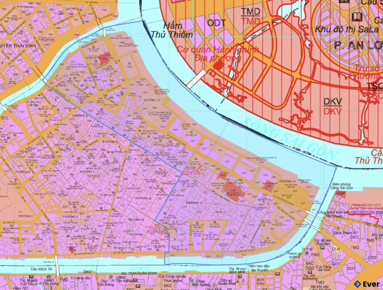 Bản đồ quy hoạch phường Xóm Chiếu