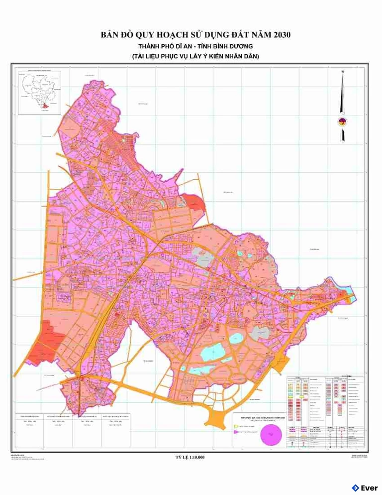 Bản đồ quy hoạch Thành phố Dĩ An