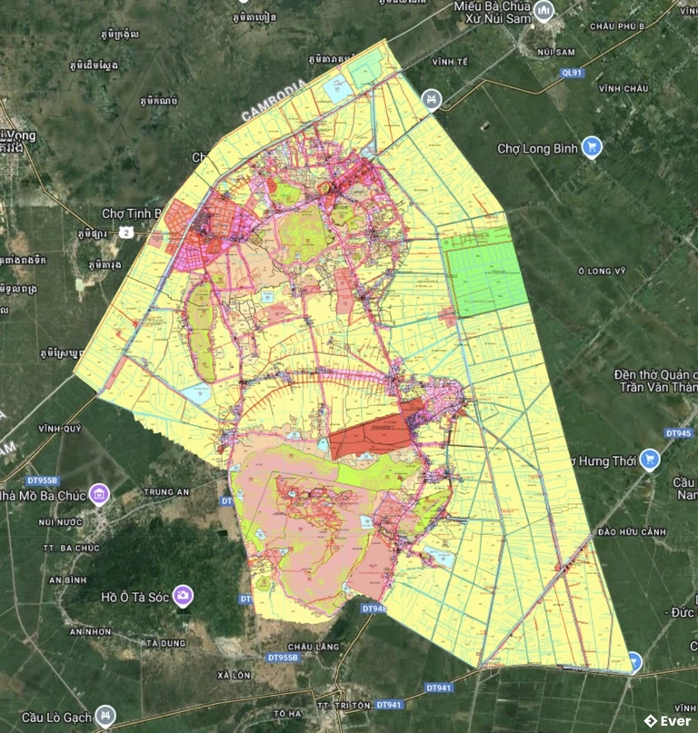 Bản đồ quy hoạch Thị xã Tịnh Biên