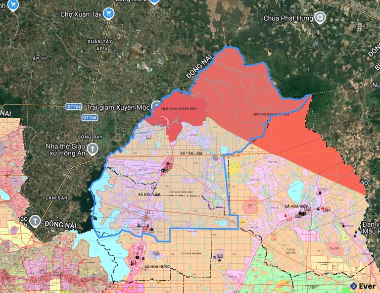 Bản đồ quy hoạch xã Bàu Lâm