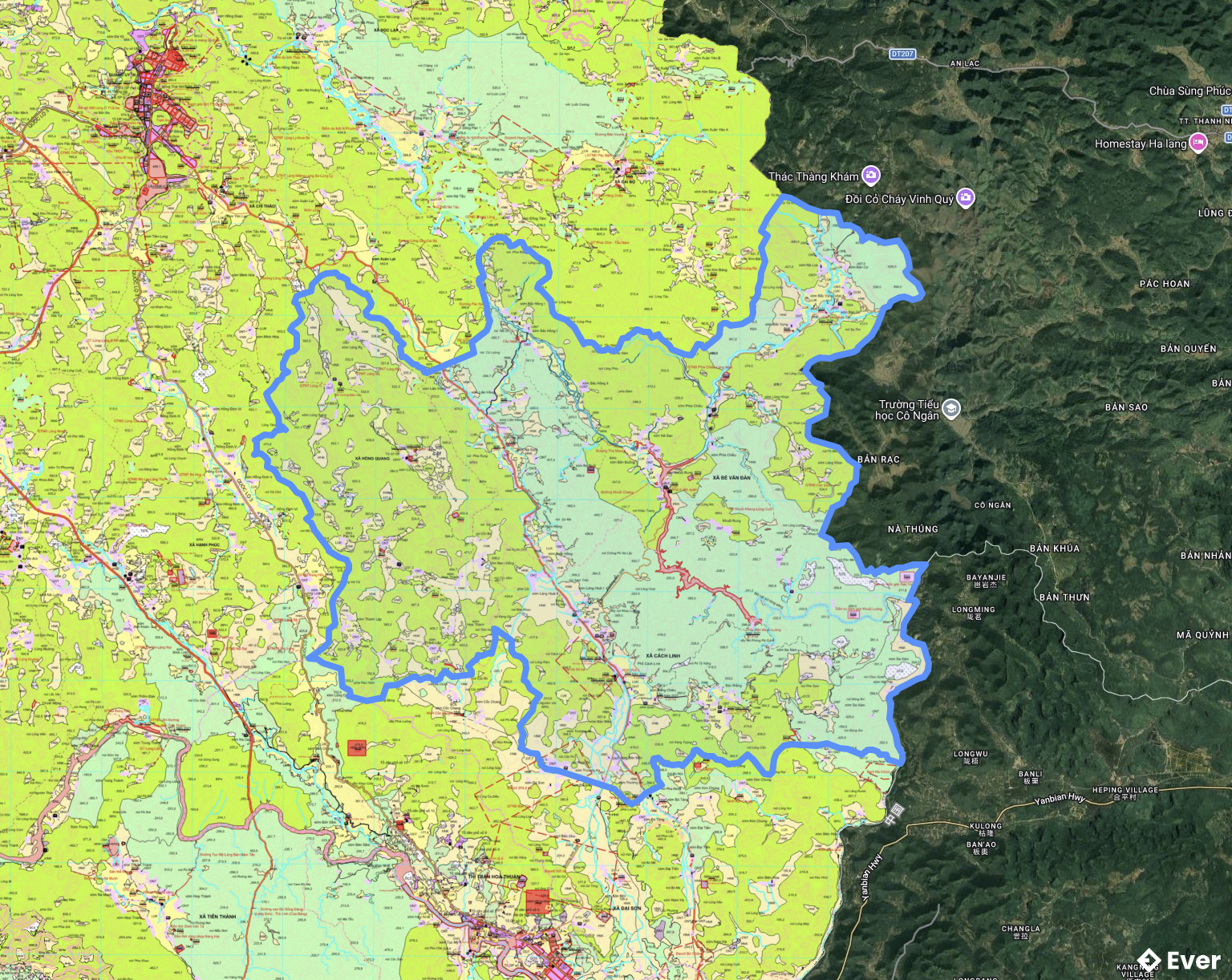 Bản đồ quy hoạch xã Bế Văn Đàn