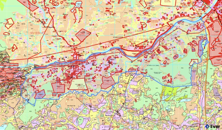 Bản đồ quy hoạch xã Bình Chương