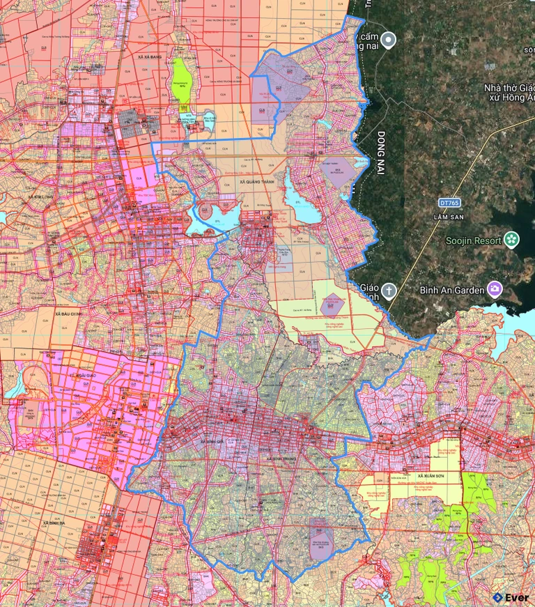 Bản đồ quy hoạch xã Bình Giã