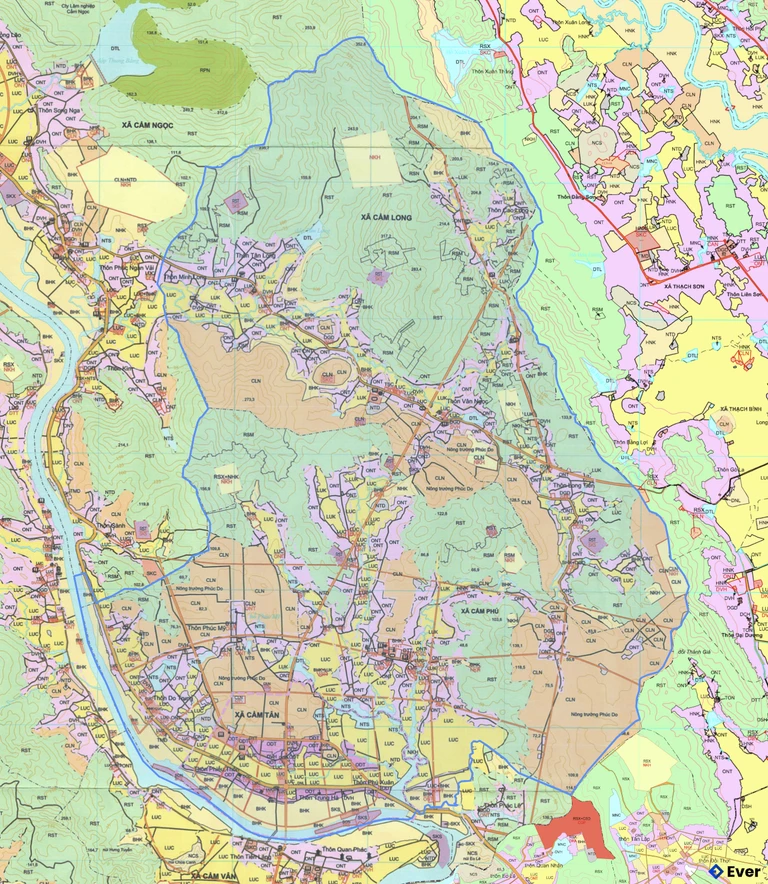 Bản đồ quy hoạch xã Cẩm Tôn